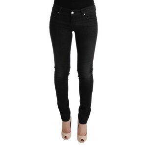 Acht Black Denim Cotton Bottoms Slim Fit Women's Jeans